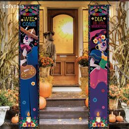 Other Event Party Supplies Lofytain Mexican Day Of The Dead Party Porch Sign Halloween Hanging Door Curtain Banner Mexican Fiesta Sign Party Decoration 230811