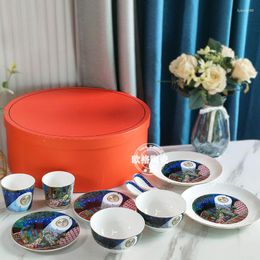 Dinnerware Sets European Tableware Series Midsummer Night Bone China Set 2 People 10-piece Dishes Spoon Gift Box Gift.