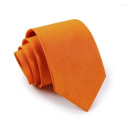 Bow Ties High Quality Fashion Men's Business 8cm Orange Silk Necktie Wedding Designers Brand Tie For Men With Gift Box