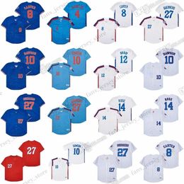 Gary Carter Vintage Baseball Jerseys Delino DeShields Andre Dawson Tom Brady Pete Rose Vladimir Guerrero Stitched Jersey