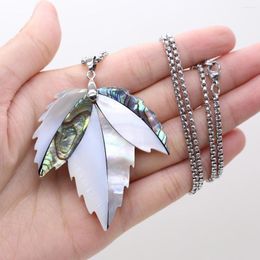 Pendant Necklaces Fine Natural Mother-of-pearl Shell Necklace Reiki Heal Tree Leaves For Women Jewelry Party Gifts