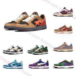 Fashion Designer Shoes men Women Casual shoes New Ape Sk8 Sneakers Luxury calfskin Patent Leather Stars sign Summer couple style Platform trainers size 36-45
