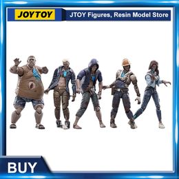 Military Figures IN STOCK JOYTOY 1/18 Action Figure 5PCS/SET Life After Infected Person Zombie Anime Collection Military Model 230811