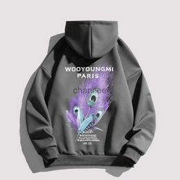 Wooyongmi Hoodies WYM Luxury Designer Men's Cotton Sweater Korean Men's and Women's Autumn/Winter Flower Fashion Print Hoodie HKD230725