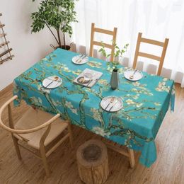 Table Cloth Rectangular Tablecloth Fit 40"-44" Flowers Painting Covers