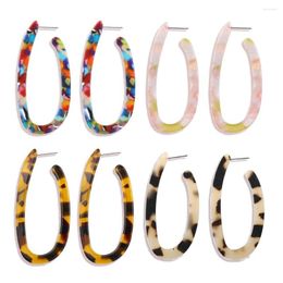 Dangle Earrings U Shaped Leopard Print Long For Women Jewellery Acrylic Acetic Acid Drop 2023