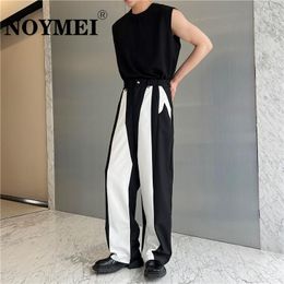 Men's Suits NOYMEI Autumn 2023 Straight Suit Pants Trendy Personality Contrast Color Metal Rivet Decorative Niche Casual Trousers WA2235