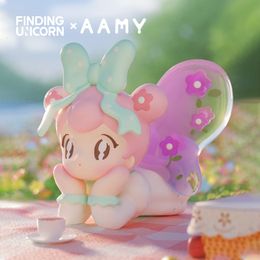 Blind box Finding Unicorn AAMY Picnic With Butterfly Series Blind Box Spring Manga Kawaii Action Figures Mystery Birthday Gift Kid Toy 230811