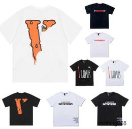 Mens Designer T Shirt Friends Letter Print Tees Big V Men Women Short Sleeve Hip Hop Style Black White Orange T-shirts Vlo Tees Size S-XL2