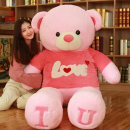 Plush Dolls 80100cm Big I LOVE YOU Teddy Bear Plush Toy Lovely Huge Stuffed Soft Bear Doll Lover Bear Kids Toy Birthday Gift For Girlfriend 230811