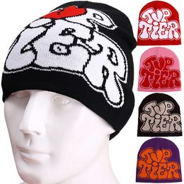 Beanie/Skull Caps Hip Hop Knitting Cap Men Women Quality Wool Cap Warm Kpop Fashion Hundred Wool Cap Ins Red Design Harajuku Beanies Hats 230811