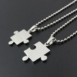 Pendant Necklaces Stainless Steel Puzzle Necklace Fashoin Couple Lover's Jewelry Findings