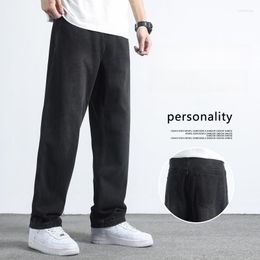 Men's Jeans Brand Y2k Black Retro Trend Casual Wide-Leg Baggy 2023 Autumn StreetWear Fashion Handsome Men Pants