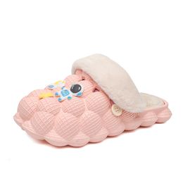 Slippers Fashion Couple Home Rabbit Hair Lychee Plush Insulated Cotton Lady Gentlemen 230811