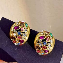 Retro fashion personality designer gold sliver big earring good hard niche design smooth golden egg oval ball for women girls gifts party cool couple set nice