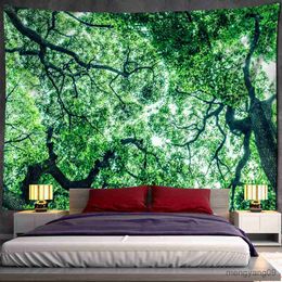 Tapestries Beautiful Natural Forest Large Tapestry Wall Hanging Scenery Art Living Room Background Home Decor R230812