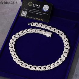 Custom Jewellery Bling Bling Baguette Moissanite Pass Diamond Tester Sier Cuban Link Chain Necklace