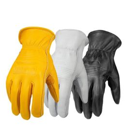 Cycling Gloves Motorcycle Moto Sheepskin Leather Sports Windproof Anti Cold Snowboard Ski Hiking Hunting For Men 230812