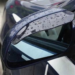 1 Pair Car Rearview Mirror Stickers Rain Eyebrow Protector Cover Black Auto Accessories R230812