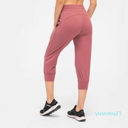 Yoga Outfits Women039s Buttery Soft Crop Jogger Pants Mid Waist Drawstring Yoga Pants 34 Track Cuff Fitness Running Sweatpants