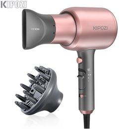 Hair Dryers KIPOZI Professional High Level Dryer Power Negative Ionic Blow Fast Dry Salon Grade Powerful Hairdryer Care 230812