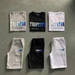 Men's Trapstar T Shirt Set Letter Tracksuit Short Sleeve Plush Shorts Motion current High quality Advanced Design 665ess