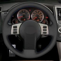 Car Steering Wheel Cover Hand-stitched Black Artificial Leather For Infiniti FX FX35 FX45 2003-2008 Nissan 350Z 2003-2009285m