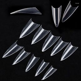 False Nails 500pcs Half Cover Fake Acrylic ABS Clear Short Stiletto French Press On Nail Tips Bagged DIY Manicure Salon Tools