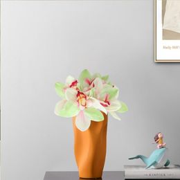 Decorative Flowers Practical Fake Flower Realistic Lightweight Artificial Bouquet Six Branch Butterfly Orchid Wedding Decor