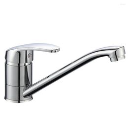 Kitchen Faucets Bathroom Faucet Modern Polished Chrome Plated Single Handle Water Valve Sink Tap Swivel Spout Mixer Lever