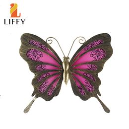 Decorative Objects Figurines Home Decor Metal Butterfly Wall Artwork for Indoor Decorations Statues Sculptures of Yard Garden Patio 230812