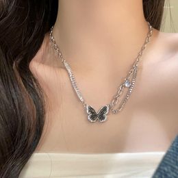 Pendant Necklaces Kpop Vintage Goth Y2K Butterfly Choker Clavicle Chain Necklace For Women Girl Punk Collares Wedding Aesthetic Jewellery