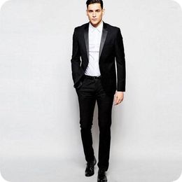 Men's Suits 2023 Latest Coat Pants Designs Black Wedding Suit For Men Slim Fit Groom Tuxedos Costume Homme Blazer Jacket 2 Piece