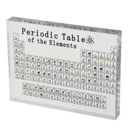 Decorative Objects Figurines Acrylic Board With Printed Elements Letter Decoration Periodic Table Kids Teaching School Display Chemical Element 230812