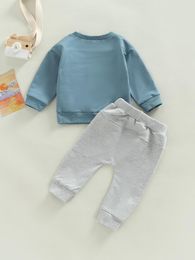 Clothing Sets Cute Infant Boy Clothes Set Adorable Long Sleeve Crew Neck Sweatshirt With Elastic Sweatpants - Stylish Born Outfits