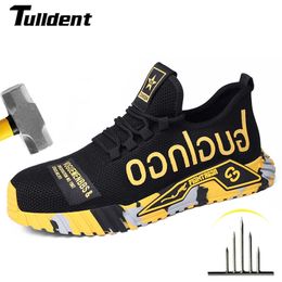 Safety Shoes Breathable Men Work Safety Shoes Anti-smashing Steel Toe Cap Working Shoes Construction Indestructible Work Sneakers Men Shoes 230812