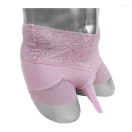 Underpants Lace Sexy Mens Boxer Shorts Underwear Penis Sheath Pouch Sissy Panties Erotic Lingerie Bikini Funny Adult Costume