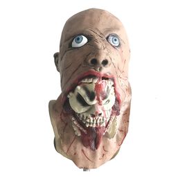 Party Masks Horrible Melting Face Latex Adult Bloody Zombie Mask Halloween Scary Cosplay Prop Costume 230812