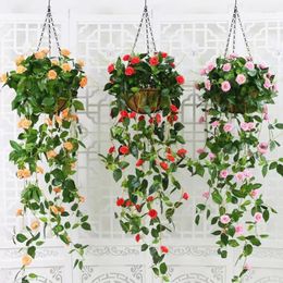 Decorative Flowers 90cm Artificial Hanging Plant Rose Petunia Vine DIY Flower Home Wedding Party Wall Decoration