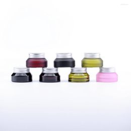 Storage Bottles 15G Pink Black Amber Green Empty Packing Botellas Rellenables Glass Cosmetic Jar Makeup Container Lotion Bottle Vials Face