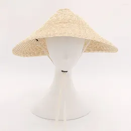 Berets Straw Hat Conical Hats Outdoor Activities Clothing Sun Block Pointed Cap Wooden Man Protection