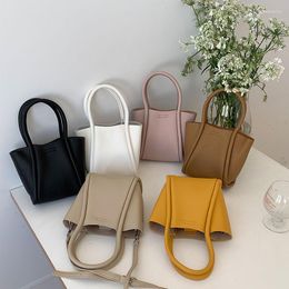 Evening Bags 2023 Trendy PU Leather Bucket Bag Vegetable Basket Shoulder Women Fashion Simple Handbag Female Crossbody