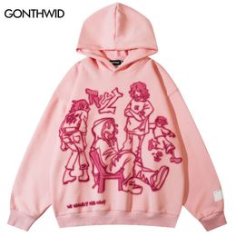 Men's Hoodies Sweatshirts Hip Hop Men Hoodie Sweatshirts Y2K Streetwear Japanese Anime Cartoon Print Hooded Harajuku Fashion Casual Loose Pullover Hoodies 230812