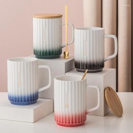 Mugs Mug With Lid Nordic Ins Ceramic Water Cup Home Creative Simple Large Capacity Drinking Cute Coffee And Cups Tumbler