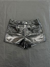 Women's Shorts 2023SS Summer Luxury Women Fashion PU Leather Pants For Female Ddxgz2 7.10