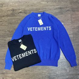 Men's Sweaters VETEMENTS Knitted Pullovers Men Women 1 High Quality Printed Letter Oversized Woolen 230812