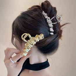 New Fashion Metal Barrettes Hair Claws Wave Clips Crab Clamps Ponytail Hairpins Accessories for Simple Women Headwear