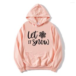 Women's Hoodies Let It Snow Christmas Winter Clothes Women Gift For Her Sweatshirt Family Hoodie Gothic L