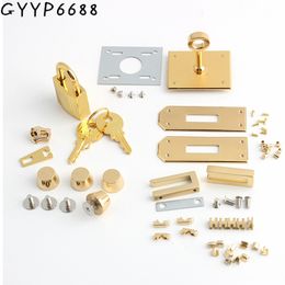 Bag Parts Accessories 1-5Sets Gold Silver Stainless Steel Rectangle Eyelets Hanger Clasp Locks For Women DIY Handbags Shoulder Purse Bags Accessories 230812