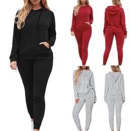 Women's Two Piece Pants Sweatsuit Outfits Women 2 Casual Sport Pullover Sweatpants Hoodie Suits & Sets